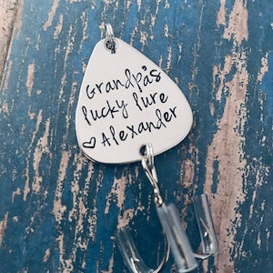 Happy Daddy&#39;s Day Custom Fishing Lure Hand Stamped, Happy Father&#39;s Day lure, personalized lure for Dad, custom lure, engraved lure for Dad