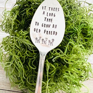 It takes a long time to grow an old friend, plant marker, plant stake, garden marker, plant gift, friend gift, garden gift bild 4