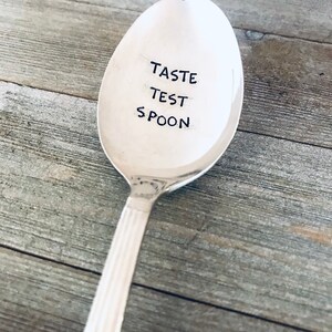 Vintage Silver Plated Taste Test Spoon: Hand Stamped Cooking Gift