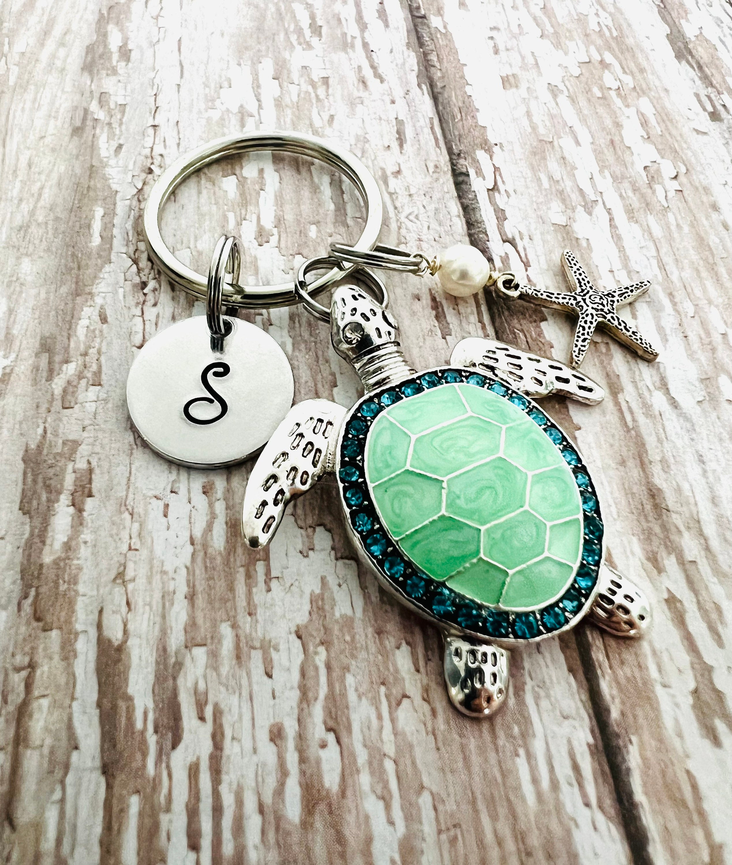 Big Blue by Roland Turtle Keychain for Men and Women- Sea Turtle Key Fob, Gift for Turtle lovers, Cute Turtle Keyring, Sea Life Key Chain, Scuba Gifts