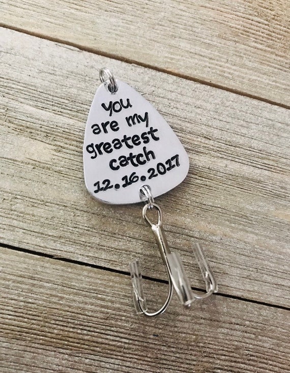 You Are My Greatest Catch Fishing Lure Hand Stamped With Date Option,  Fishing Gift, Fishing Wedding, Valentine's Day Lure, Custom Fishing -   Canada