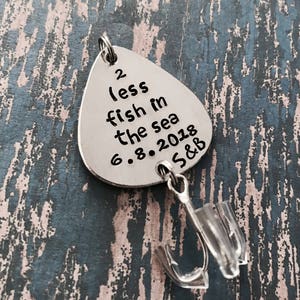 2 less fish in the sea Fishing Lure, personalized fishing lure, custom fishing lure, wedding fishing lure, fishing gift