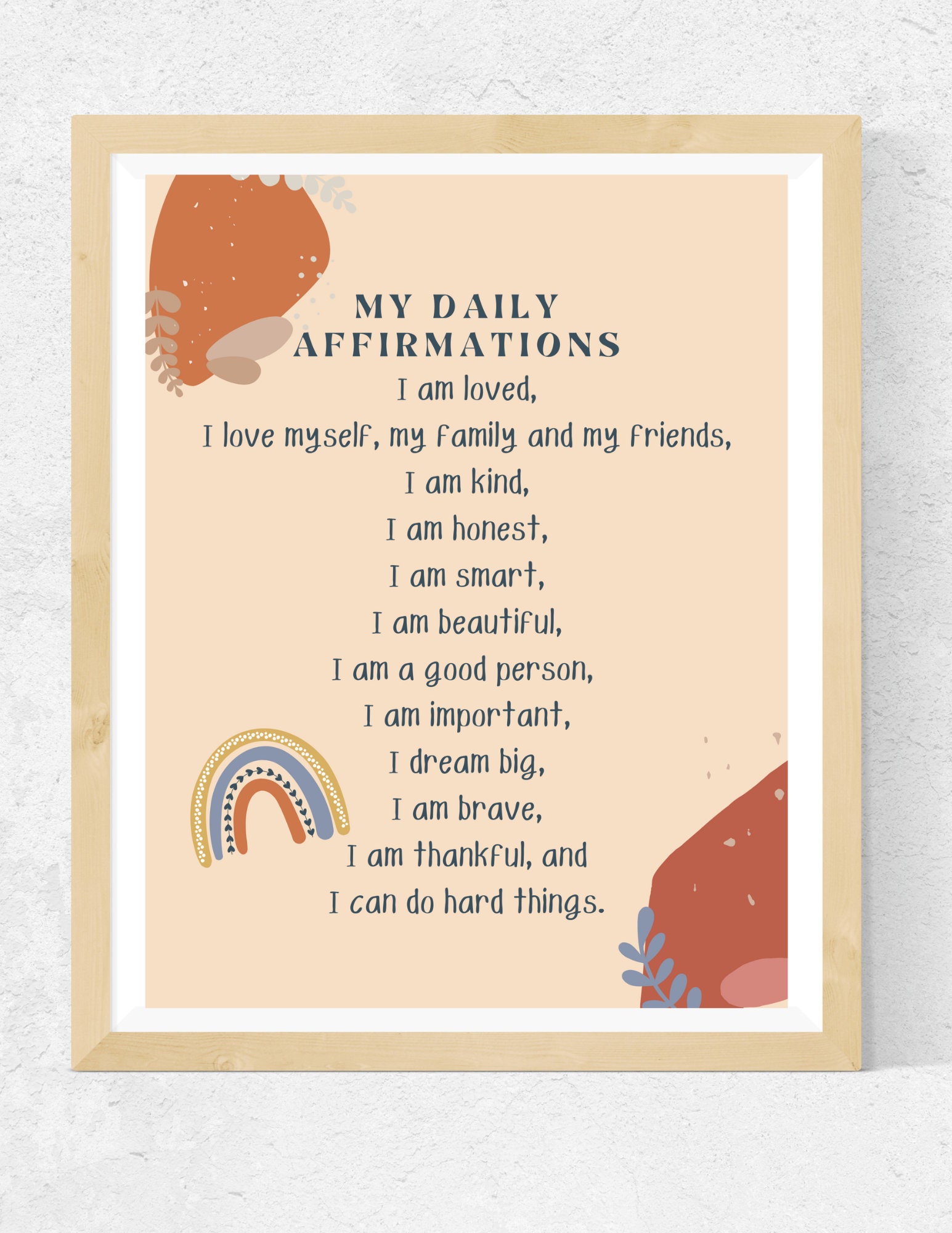 Printable Daily Affirmations for Kids - Etsy