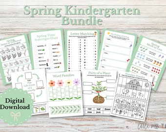 Printable Spring Kindergarten Activities Bundle