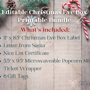 Editable Christmas Eve Box Printable Bundle - Etsy