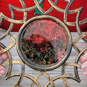 Art Deco Eggshell Wall Art: Multi-Colored Resin Inlay