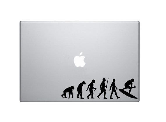Evolution of Man Surfer Beach Shaka MacBook Decal MacBook Sticker