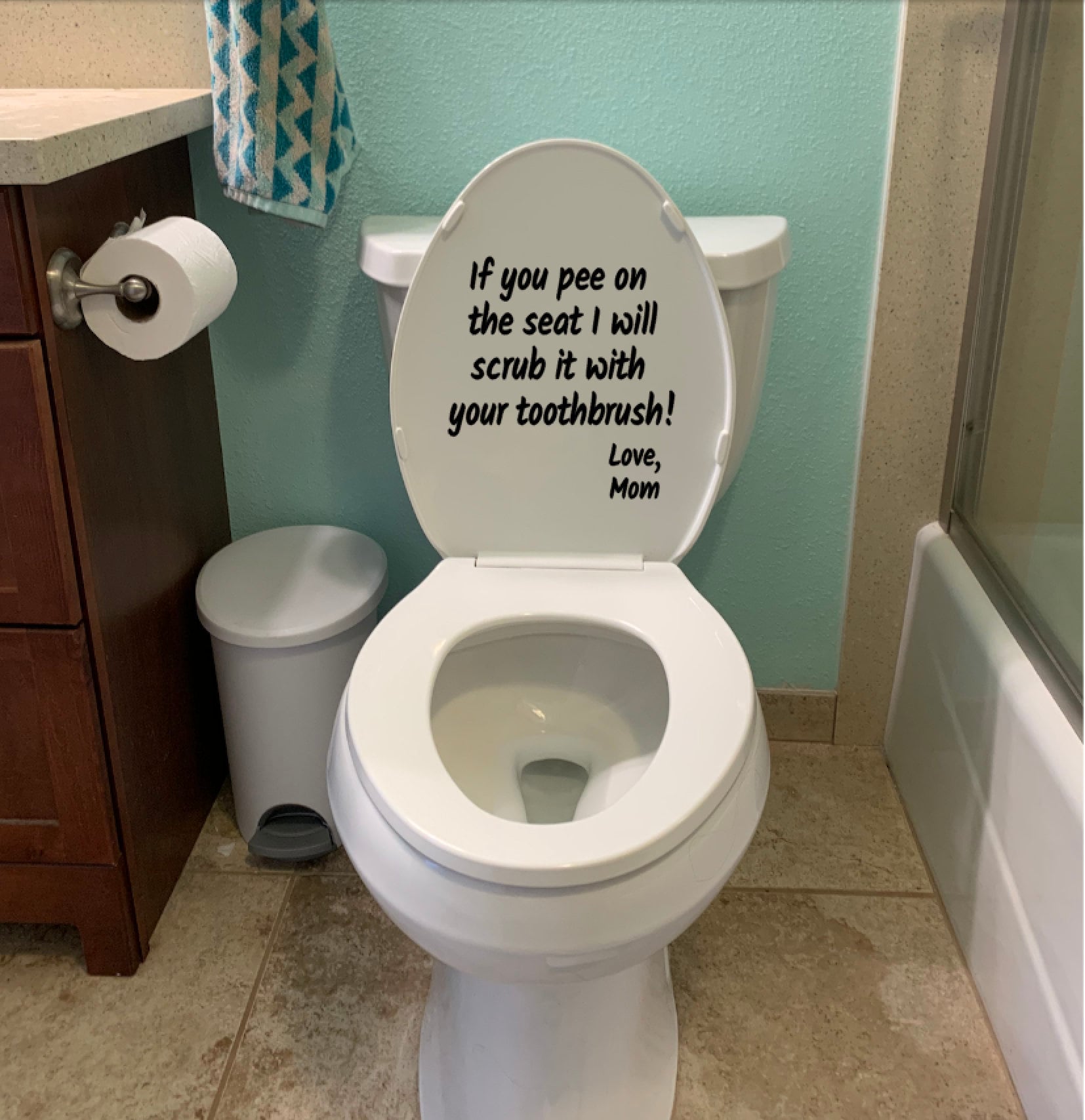 Don't Pee on Seat Bathroom Decal. Funny Jokes Love Mom - Etsy