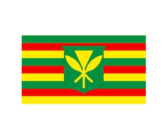 Kanaka Maoli Hawaiian Flag 2 PACK Hawaii Flag Vinyl Decal Oahu Maui Kauai Sovereignty