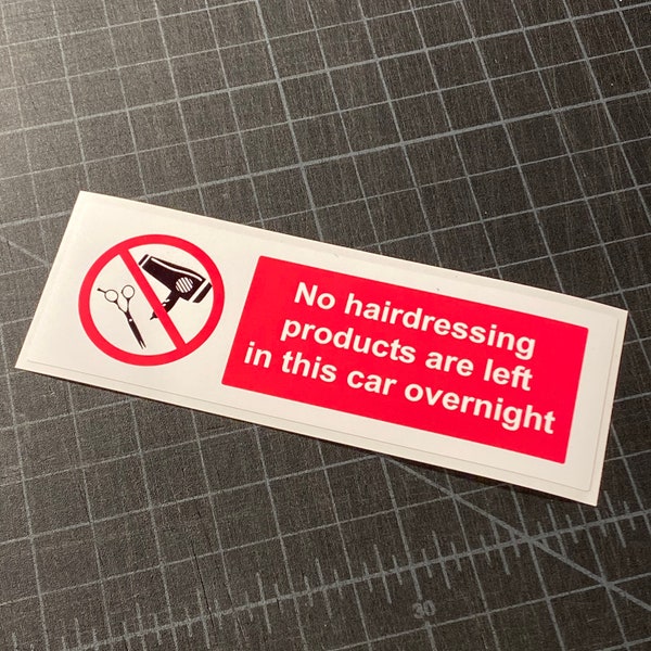 No Hairdressing 2 PACK Products Joke Funny Parody Mazda Miata Cars Honda Acura