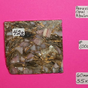 Peruvian Opal & Abalone, Peruvian Opal and Abalone Slab For Cabochons, Jewelry Making, Lapidary Slab, Rough Slabs