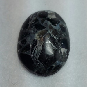 Obsidian and Zinc Cabochon, Cabochons, Jewelry Making, Lapidary, Wire Wrapping, Made In U.S.A., Hand Made, Obsidian, Zinc Matrix