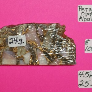 Peruvian Opal & Abalone, Peruvian Opal and Abalone Slab For Cabochons, Jewelry Making, Lapidary Slab, Rough Slabs