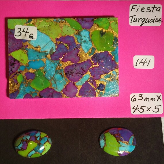Finished Cabochon Mohave Purple /& Kingman Blue Turquoise Jewelry Making Lapidary Pendant Making