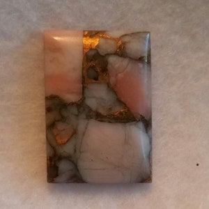 Peruvian Opal, Kingman Turquoise, Opal and Turquoise Rectangle Cabochon, Jewelry Making, Lapidary, Wire Wrapping, Made In U.S.A., Hand Made