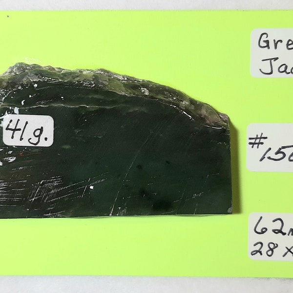 Green Jade Slab, Hand Made, Made In USA, Wire Wrapping, Jewelry Making, Green Jade