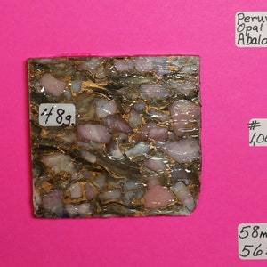Peruvian Opal & Abalone, Peruvian Opal and Abalone Slab For Cabochons, Jewelry Making, Lapidary Slab, Rough Slabs