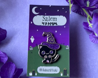 Salem Kitty Enamel Pin - Lapel Pin - Pins - Witches Cat- Cats- Kawaii Pin - Halloween Pin - Witch Accessory -