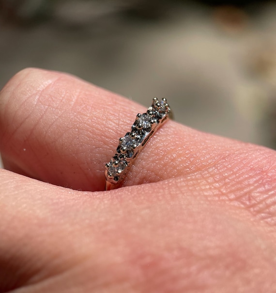 Gorgeous Retro 14k Four Diamond Ring
