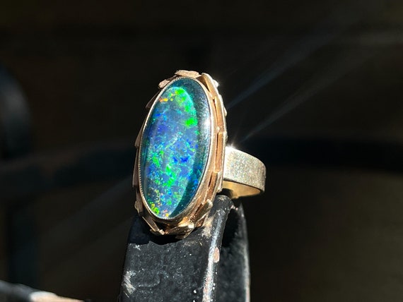 Brutalist 14k&9K Opal Doublet beauty - image 8