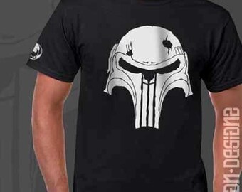 Mando Helmet Skull T-Shirt White Version
