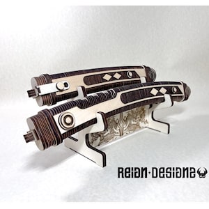 Wooden Fulcrum Katana Wakizashi Lightsaber Hilt Set