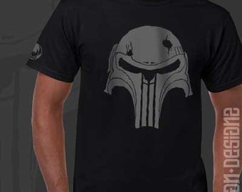 Mando Helmet Skull T-Shirt Gray Version