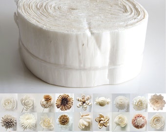 DIY White Sola Wood Sheet  Roll Supplies for Artificial Sola Flower Craft Work  by Plawanature