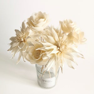 Mixed 3 Dahlia White Perfection 5 Dahlia Happy Day Sola Flower Reed Diffuser for Home Fragrance by Plawanature.