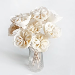 10 White Magnolia Sola Flower with Reed Diffuser for Home Fragrance by Plawanature 