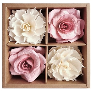 4 Romantic Sola - Mulberry Paper Flower Reed Diffuser Cotton Wick di Plawanature