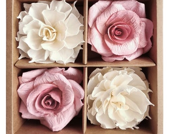 4 romantische Sola - Maulbeere Papier Blume Reed Diffusor Baumwolle Wick von Plawanature