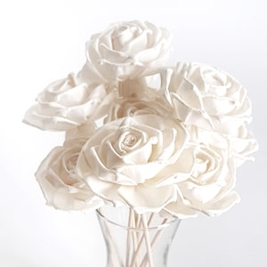 10 Rosa Wedding Bell Rose 2&quot; Sola Flower Reed Diffuser for Home Fragrance by Plawanature…
