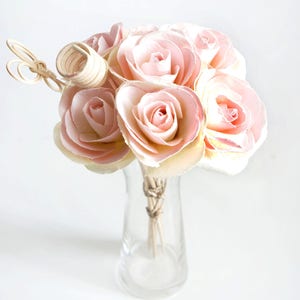 Fiore di carta di gelso diffusore di rose rosa per fragranza per la casa (fascio di 7 rose).