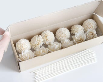12 Jasmijn en Rose Sola Flower Reed Diffuser 2" voor Home Fragrance en benodigdheden voor diy handwerk van Plawanature.