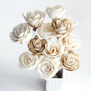12 Mixed Rose Sola Flower with Reed Diffuser for Home Fragrance by Plawanature