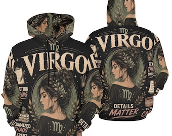 Virgo - Perfektion in Fortschritt Männer All Over Print Hoodie (USA Größe)