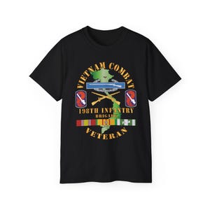 T-shirt unisexe en ultra-coton - Armée - Vétéran de l&#39;infanterie de combat du Vietnam avec 198th Inf Bde SSI