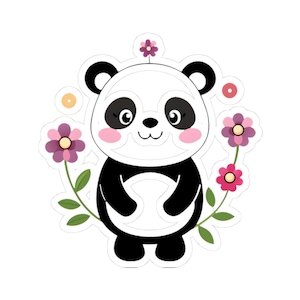 Kiss-Cut Stickers - Cute Panda