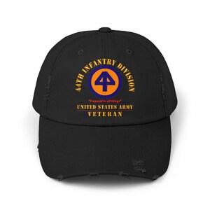Unisex Distressed Cap - Army - SSI - 44th Infantry Division - Prepared in all things - US Army Veteran
