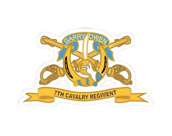 Kiss-Cut Stickers - Army  - 7th Cavalry Regiment w Br - Ribbon X 300