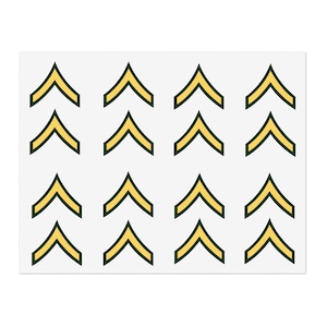 Military Sticker Sheets, Army Rank - Private E2. Army Stickers, Military Decals, Military Scrapbooking, Military Planner Accessories,
