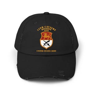 Boné unissex desgastado - Exército - SSI - 15ª Divisão de Cavalaria - Primeira Guerra Mundial - Exército dos EUA