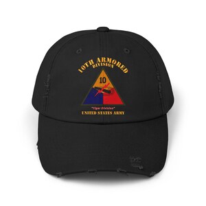 Distressed Cap - Army - SSI - 10th Armored Division - Tiger Division - US Army