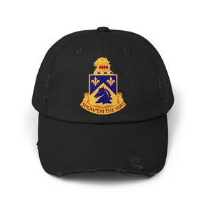 Distressed Cap - Army  - 117th Cavalry Regiment wo Txt