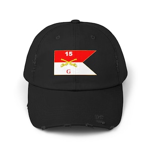 Distressed Cap - Army - G Troop Guidon - 15th Cavalry Regiment