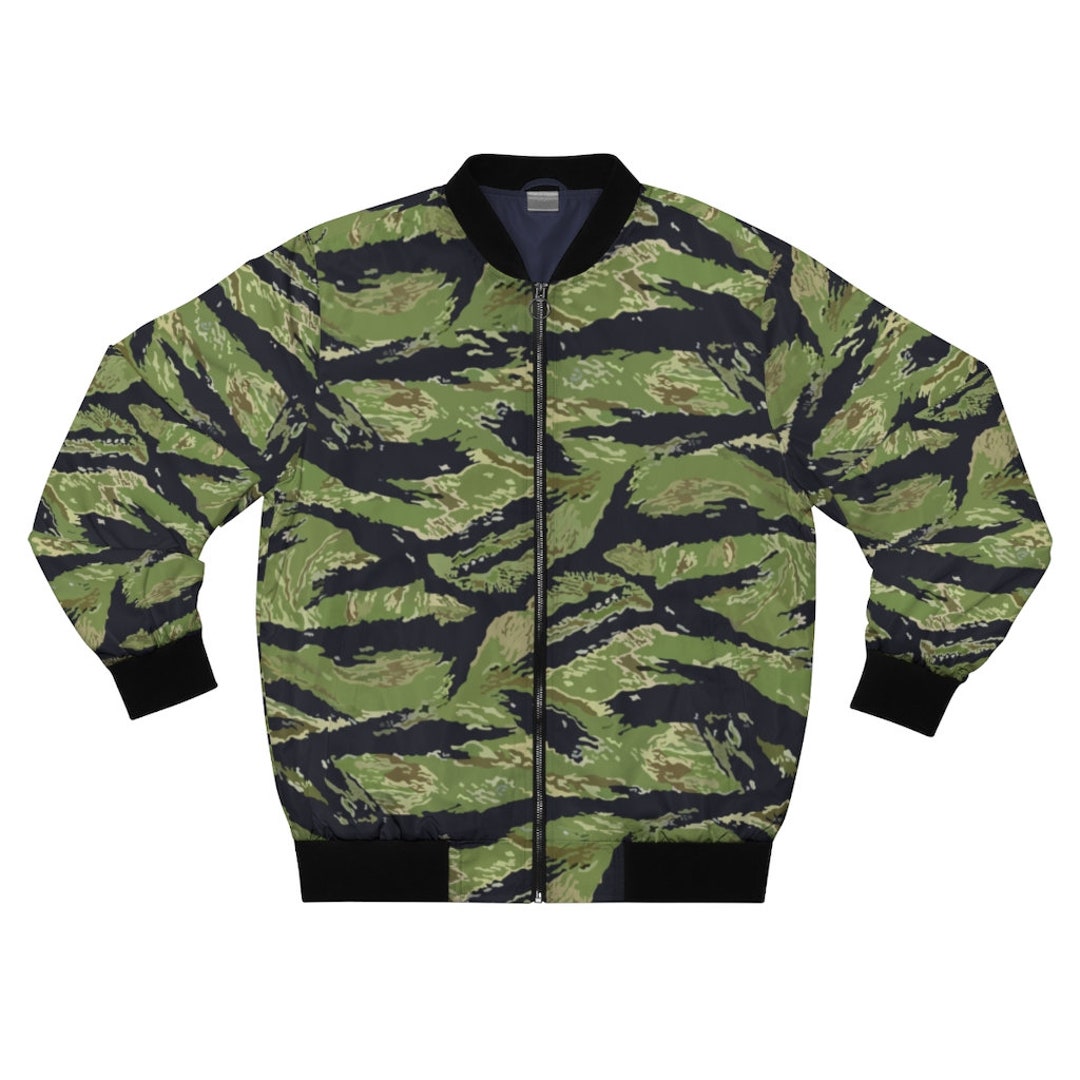 Men's AOP Bomber Jacket Vietnam Military Tiger Stripe Jungle Camouflage ...