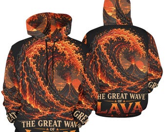 Męska bluza z kapturem i nadrukiem „Great Wave of Lava” (rozmiar amerykański)