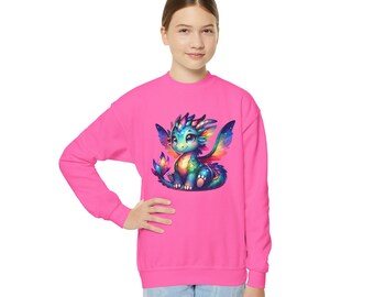 Kinder Sweatshirt mit Rundhalsausschnitt - Whimsical Dragon
