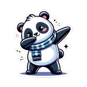 Kiss-Cut Stickers - Cute Panda Dancing